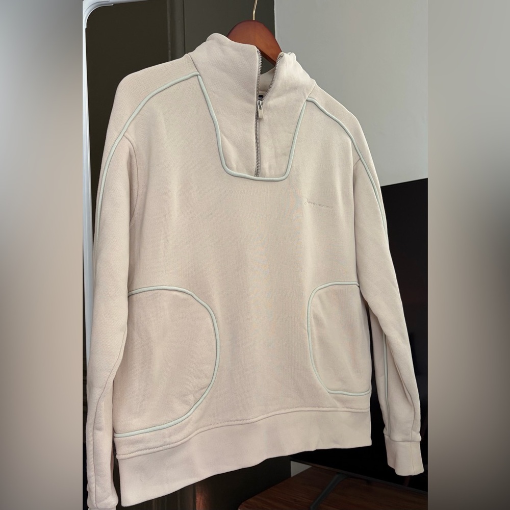 Jacquemus Men's Beige Zip-Up Sweatshirt, XS